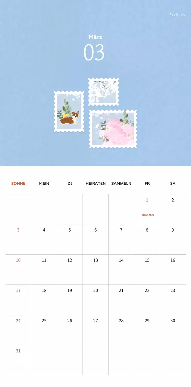 Stempelillustrationen mit einem warmen Konzept