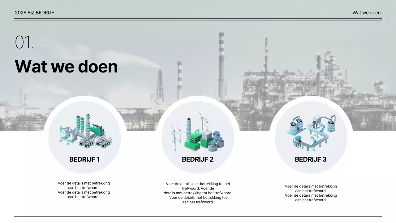 Hoofdbedrijf in grijs en 3D fabriekspictogram