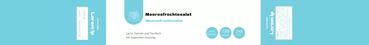 Blauer sauberer Salat Lebensmittelfakten-Etikett