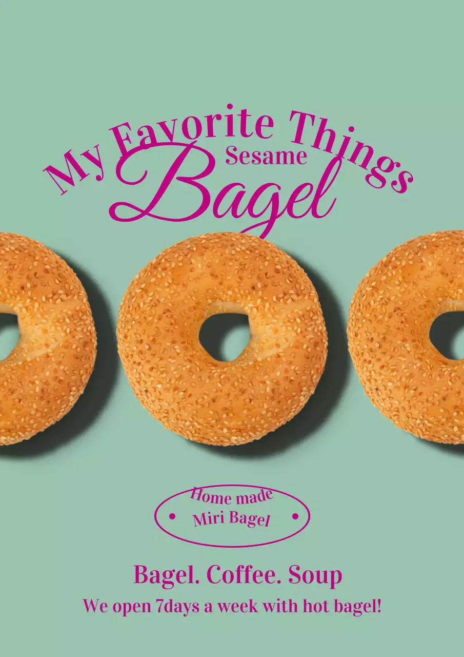 ミント オシャレ ベーグル メニュー ポスター