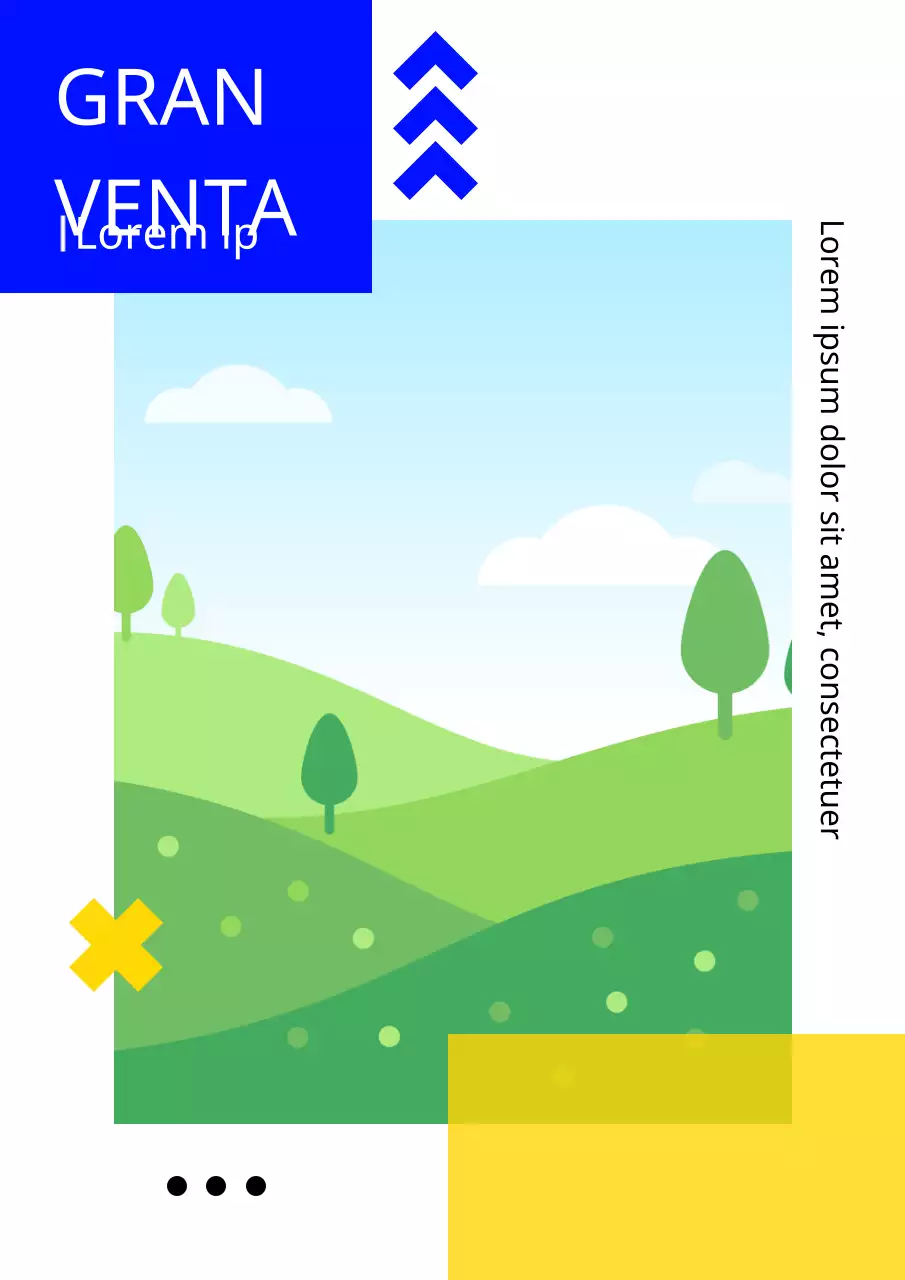 Diferentes diseños con fotos azules y amarillas