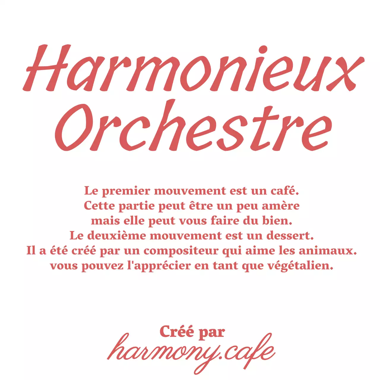 Pour un concept de café haut de gamme avec le texte anglais en rouge.