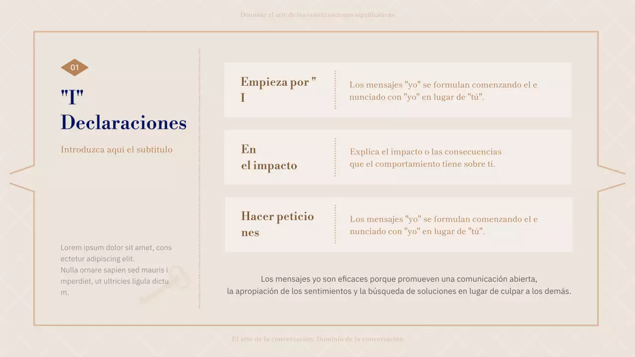 Azul marino y beige Diálogo del día