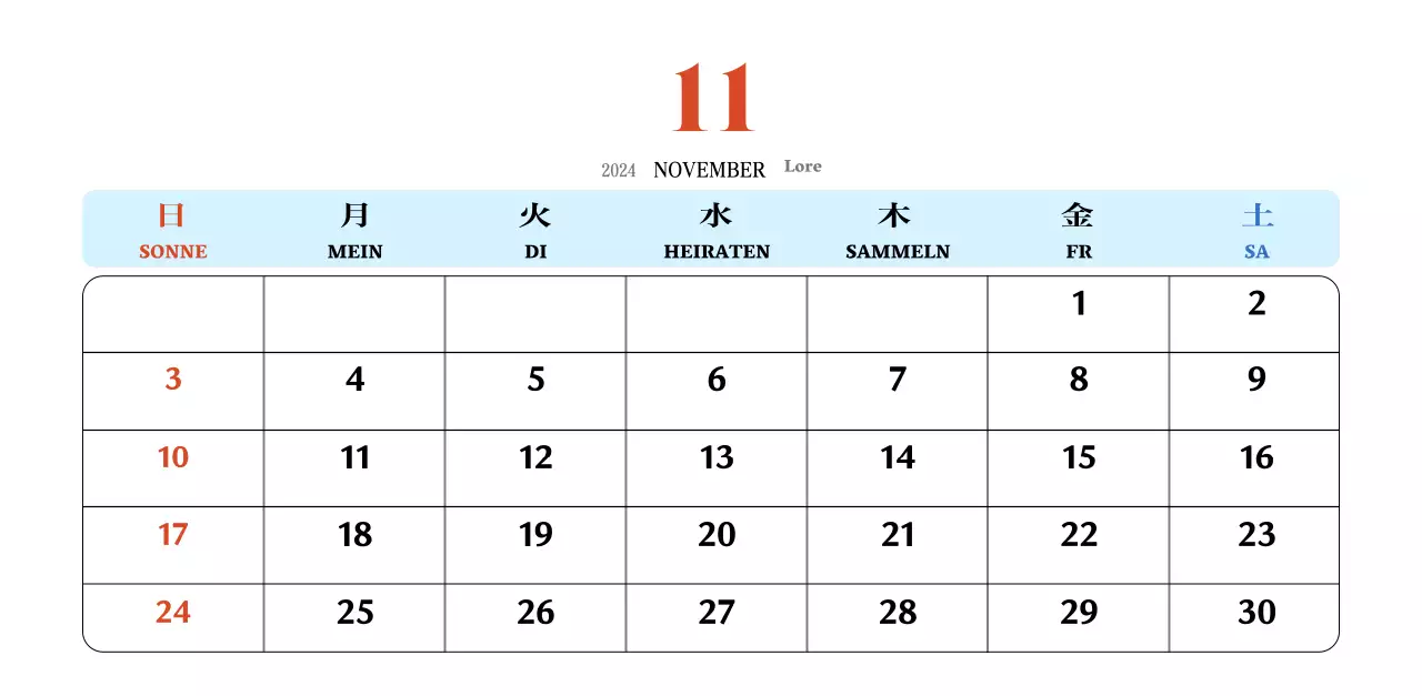 Retro-Konzept Nostalgie-Kalender in rot und blau