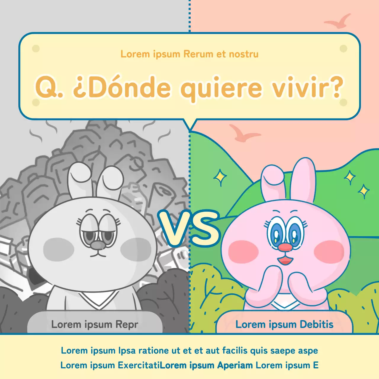 Bonito conejito rosa y amarillo juego de equilibrio ambiental