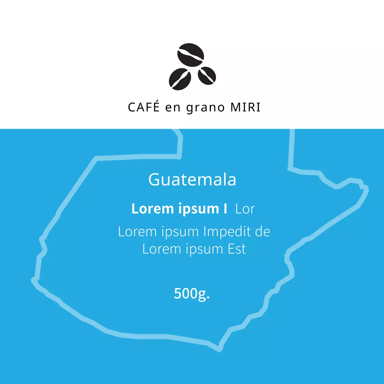 Azul ilustración limpia café café etiqueta de grano