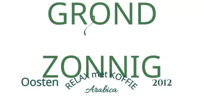 Café merchandise met donkergroene, luxe conceptuele tekst