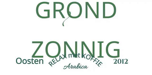 Café merchandise met donkergroene, luxe conceptuele tekst