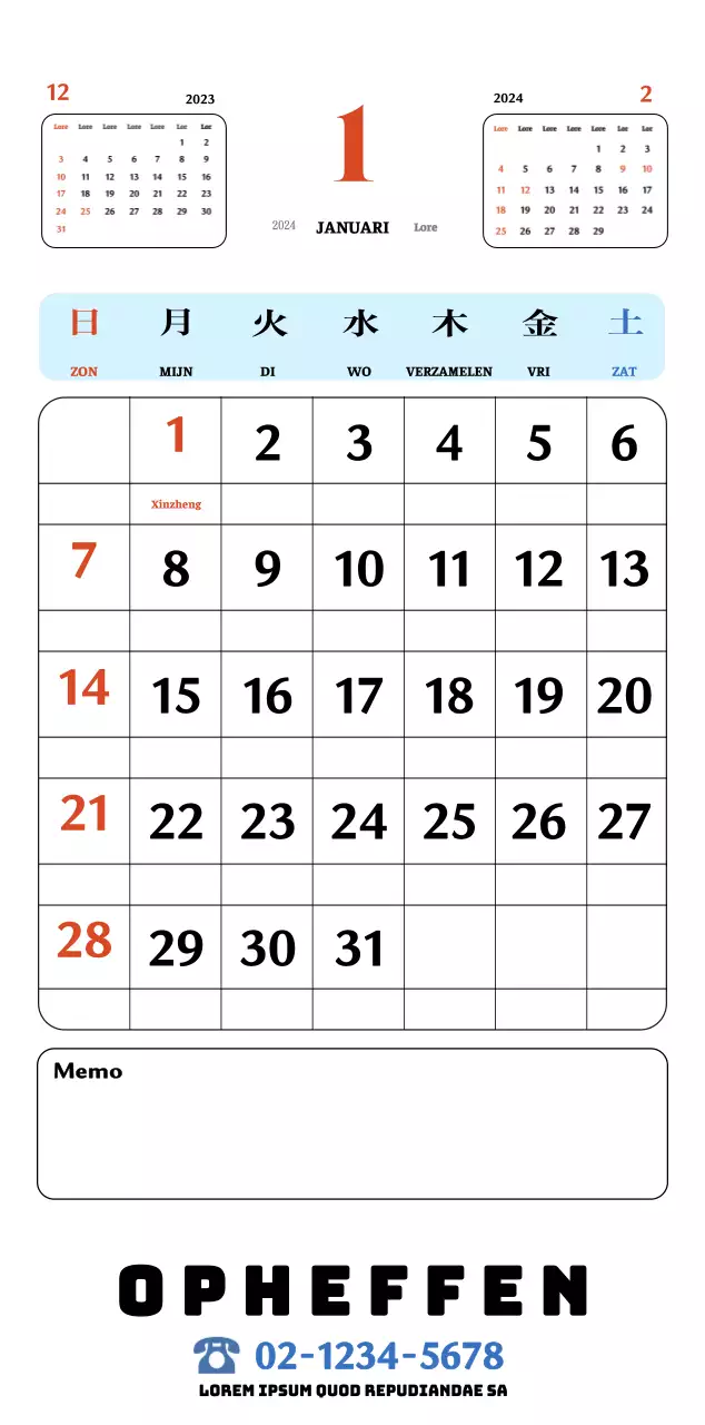 Rode en blauwe retro onderzetters memory kalender