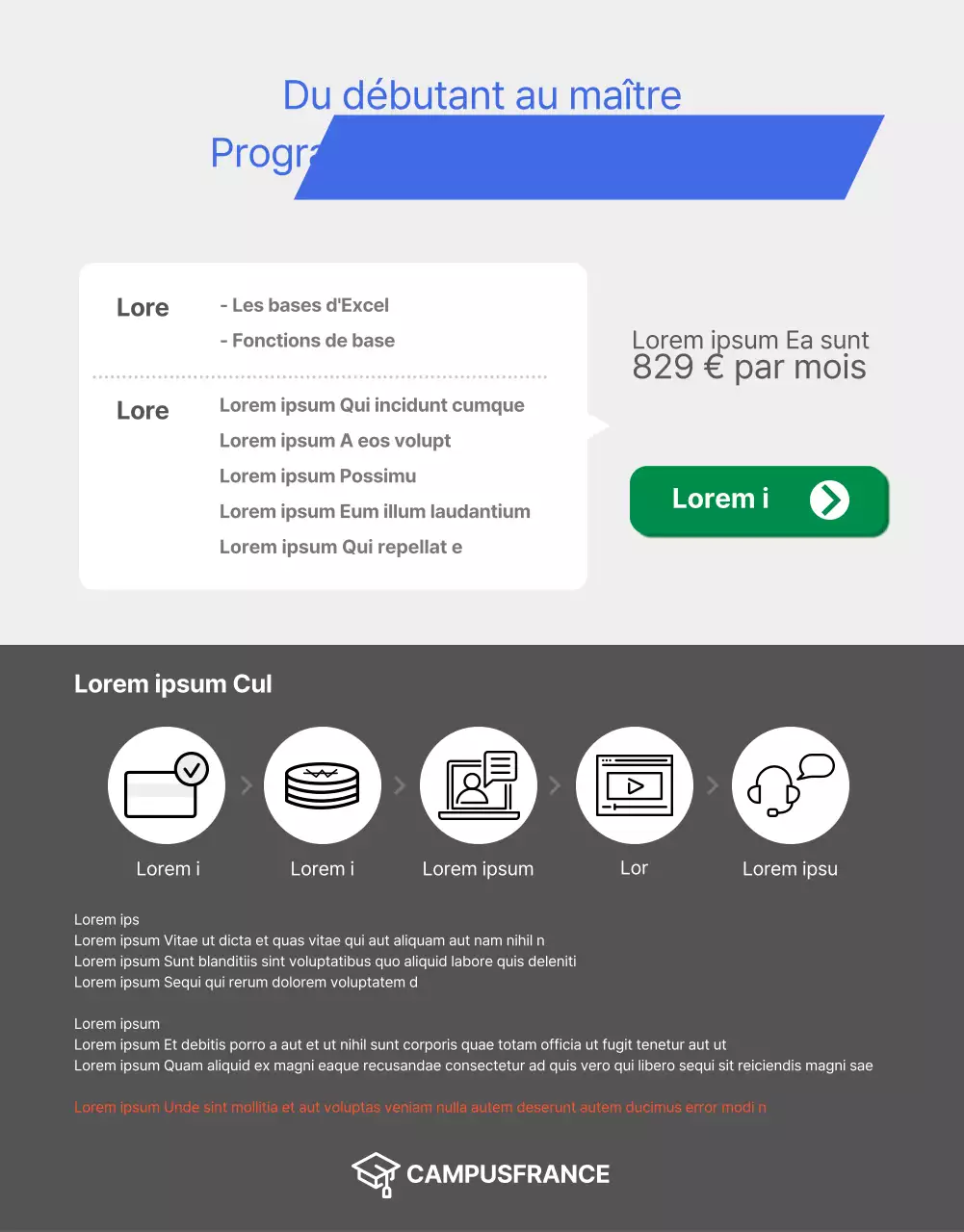 Présentation du cours en ligne d'auto-assistance Excel vert et bleu kitsch