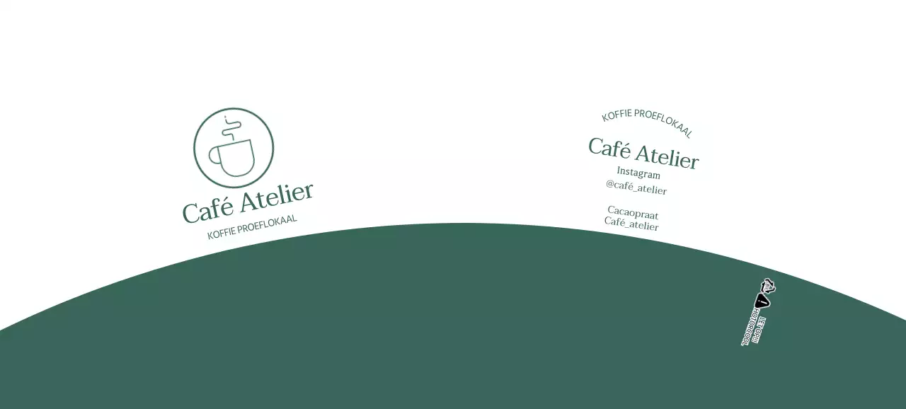 Wit groen eenvoudige lijn illustratie cafe