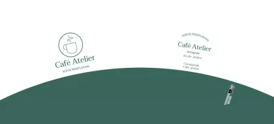 Wit groen eenvoudige lijn illustratie cafe