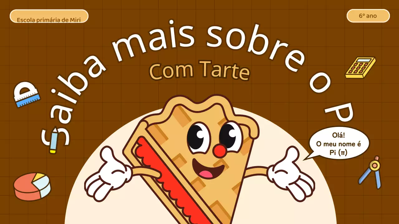 Educação circunferencial em desenho animado em bege e castanho