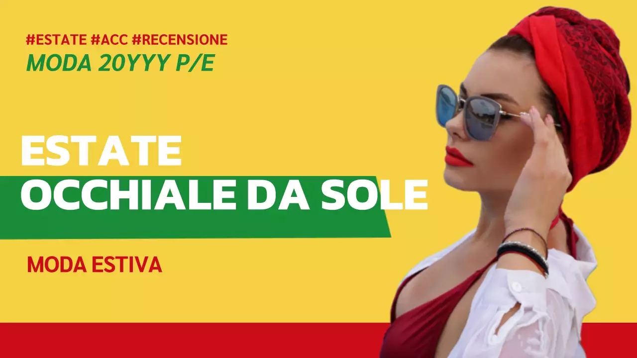 Giallo Verde Arancione Estate Moda Occhiali da sole Recensioni YouTube Thumbnails