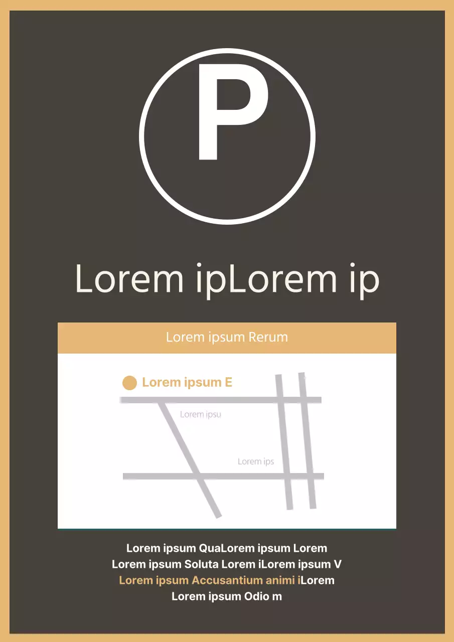 Bonito cartaz de estacionamento castanho para um café