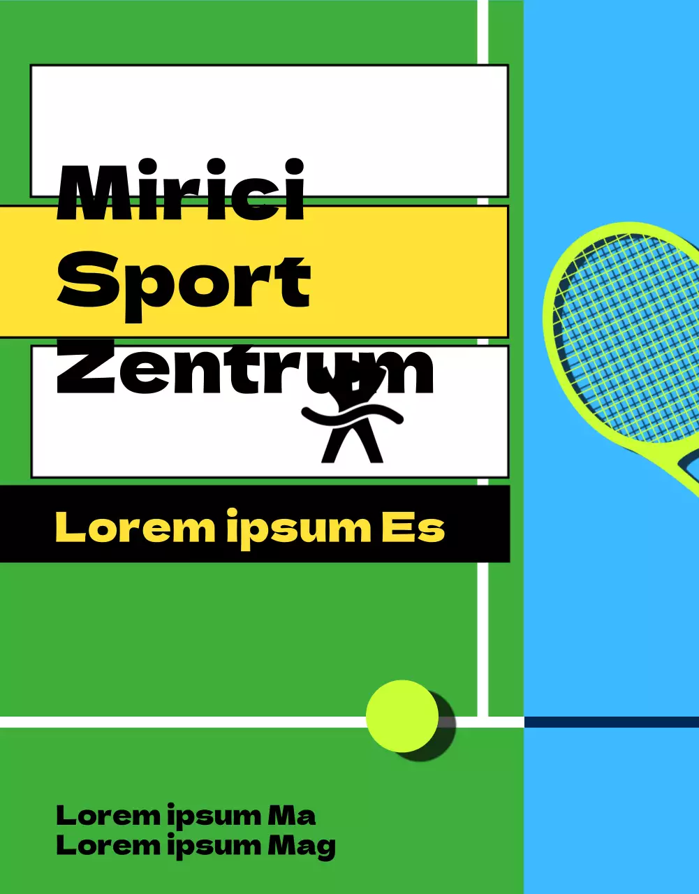 Das blau-grüne Anmeldeformular für das Sportzentrum