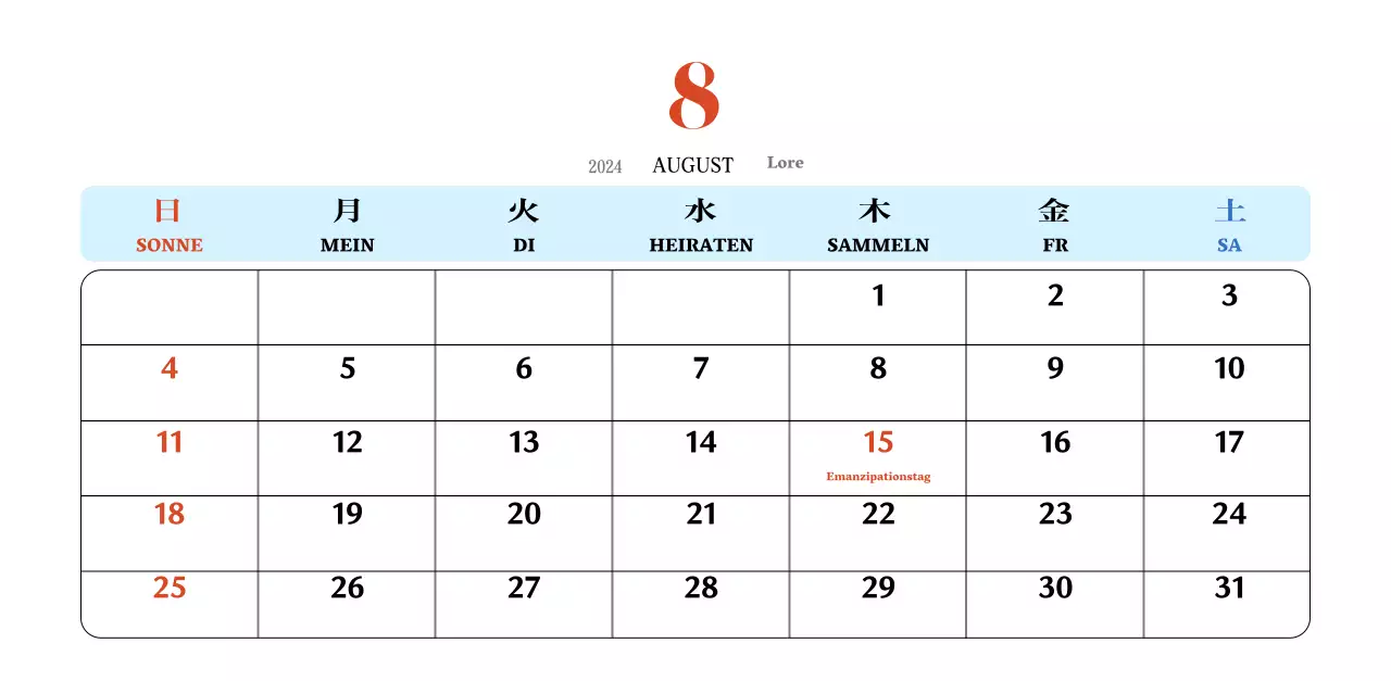 Retro-Konzept Nostalgie-Kalender in rot und blau