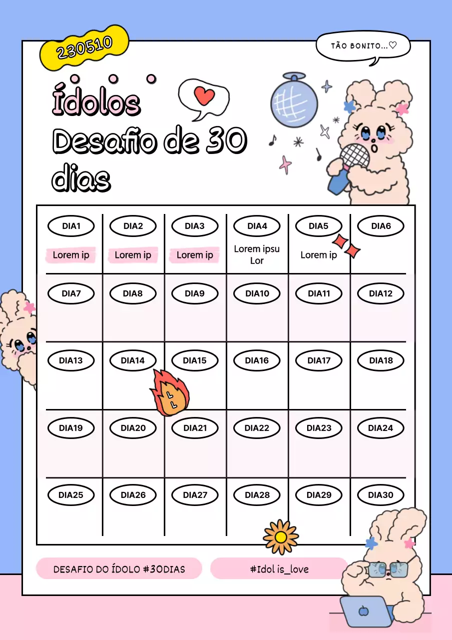 Mesa de desafio de ídolos gira em tons pastel azul-rosa
