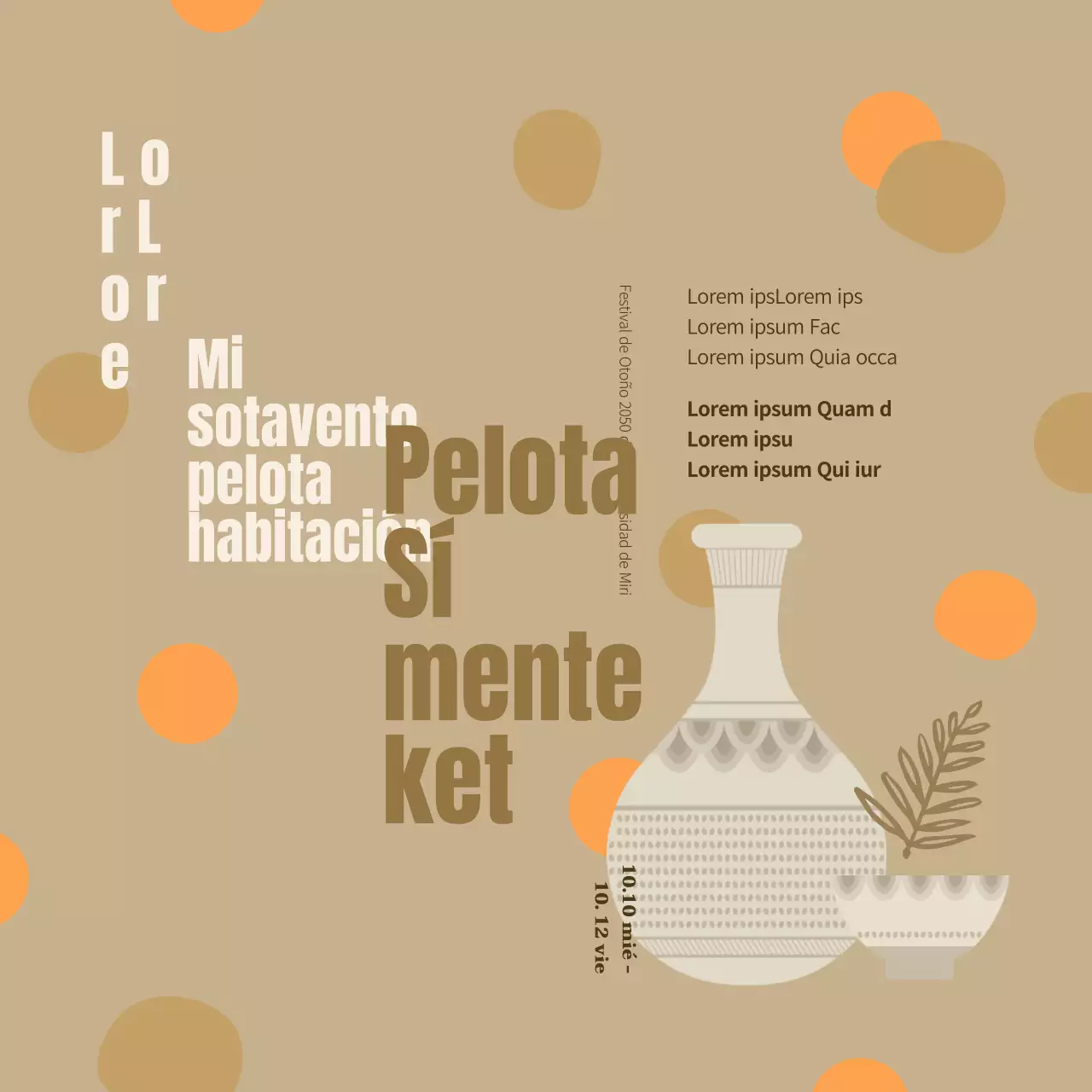 Club de artesanía minimalista en naranja y beige para promover la celebración de un festival de arte