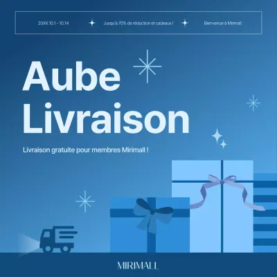 Promouvoir un simple avis de livraison matinal en bleu