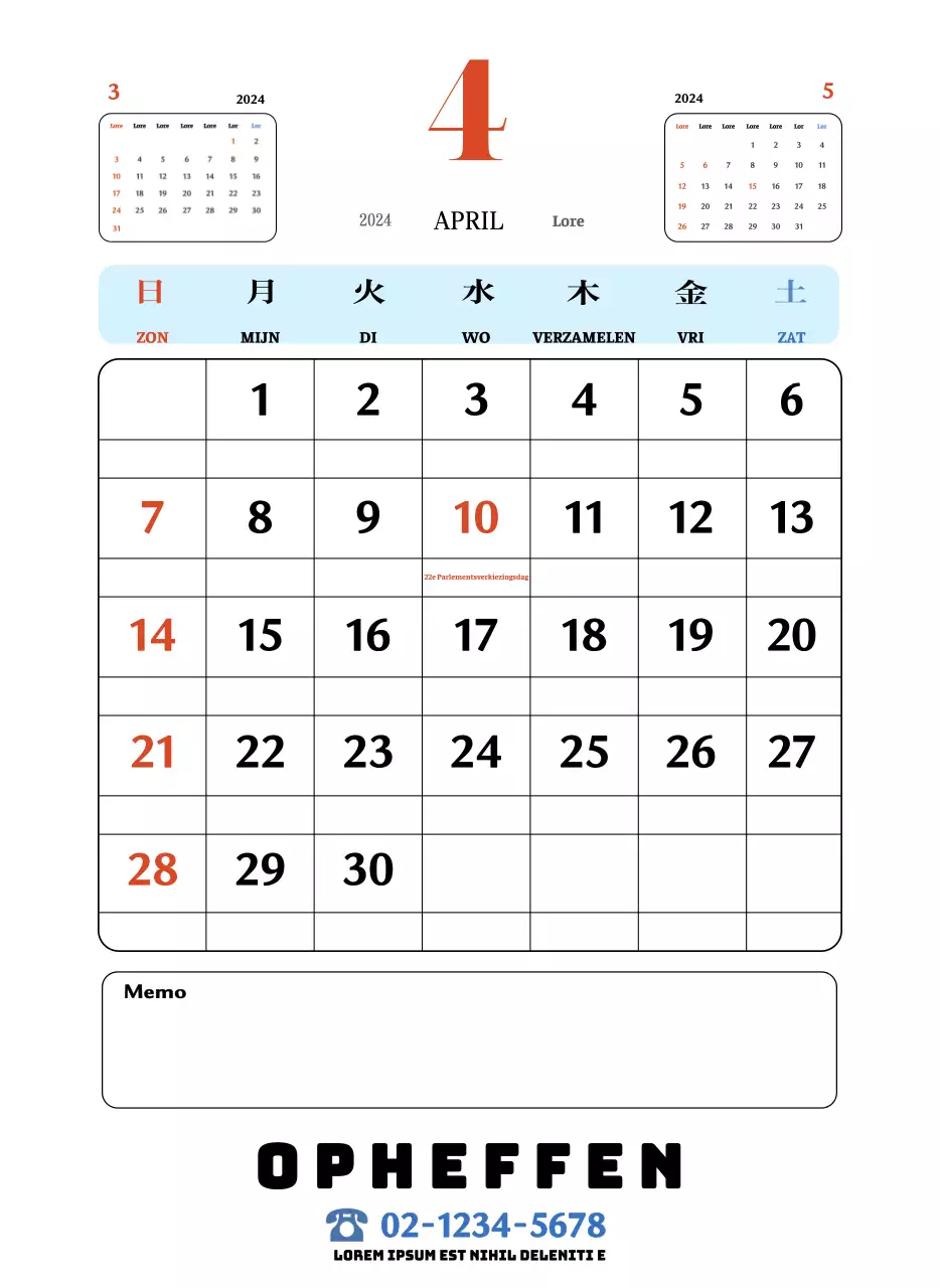 Rode en blauwe retro onderzetters memory kalender