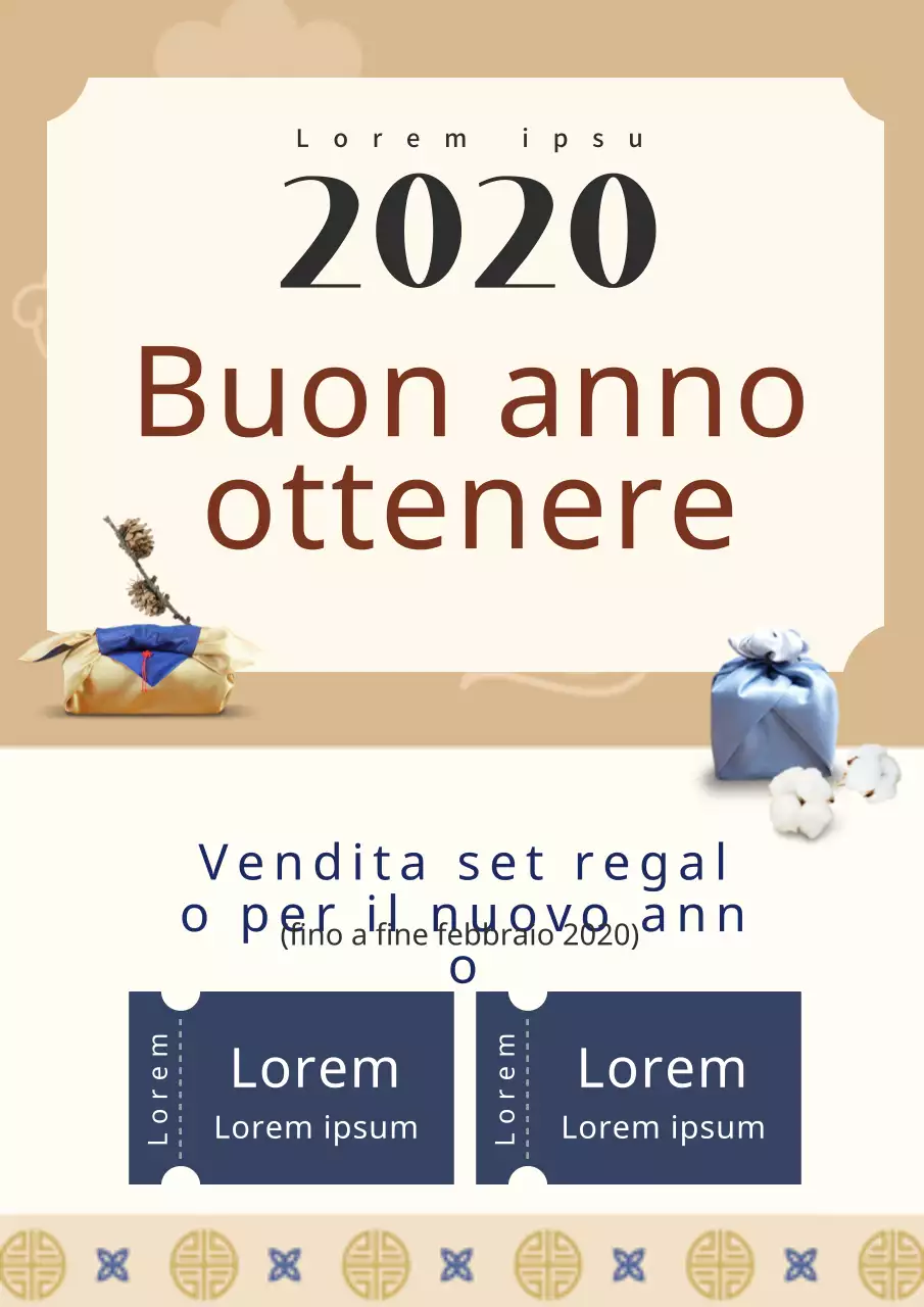 Manifesto web che promuove il tradizionale evento di Goldton per i saldi di Capodanno