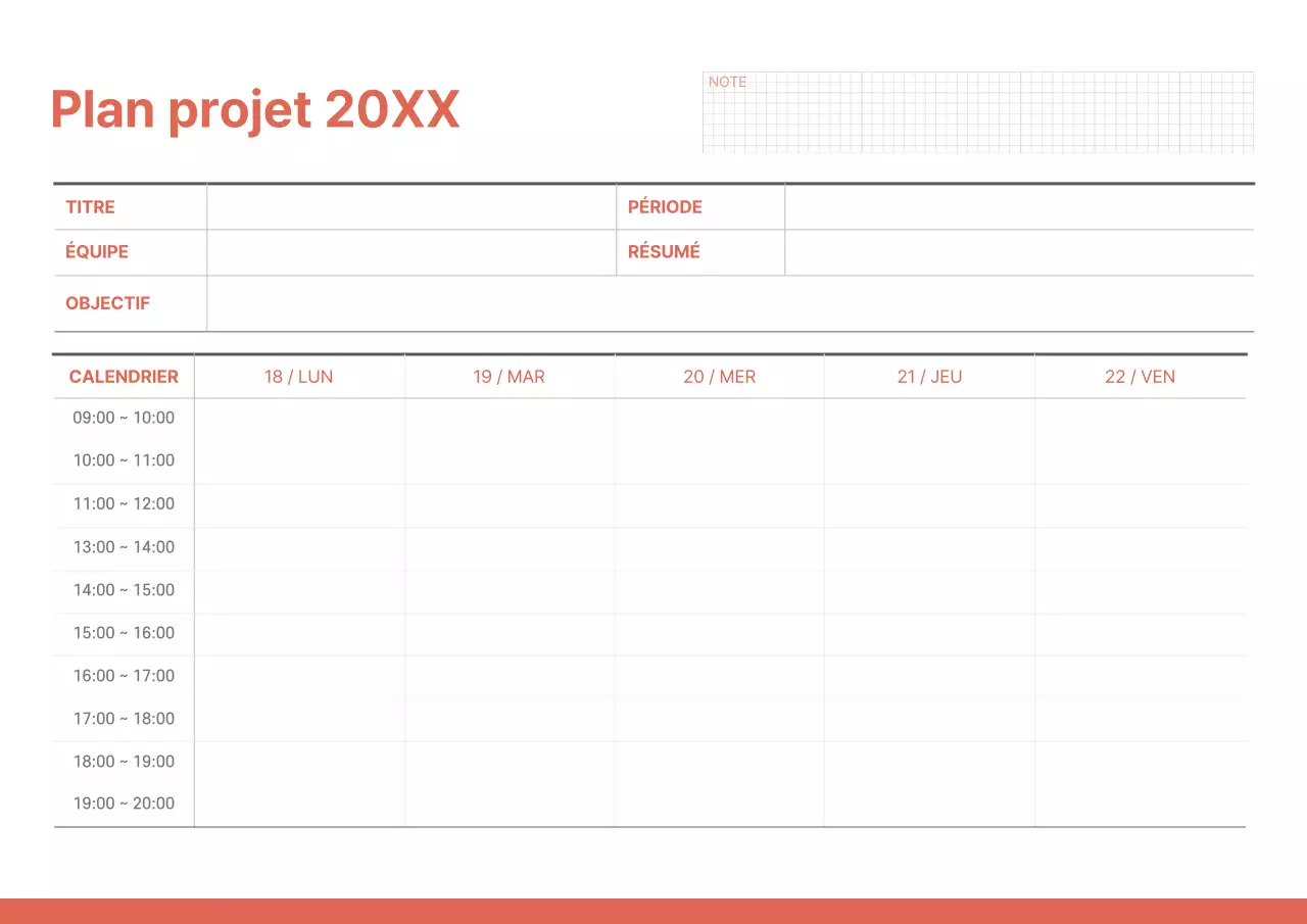 Un plan de projet simple en rouge