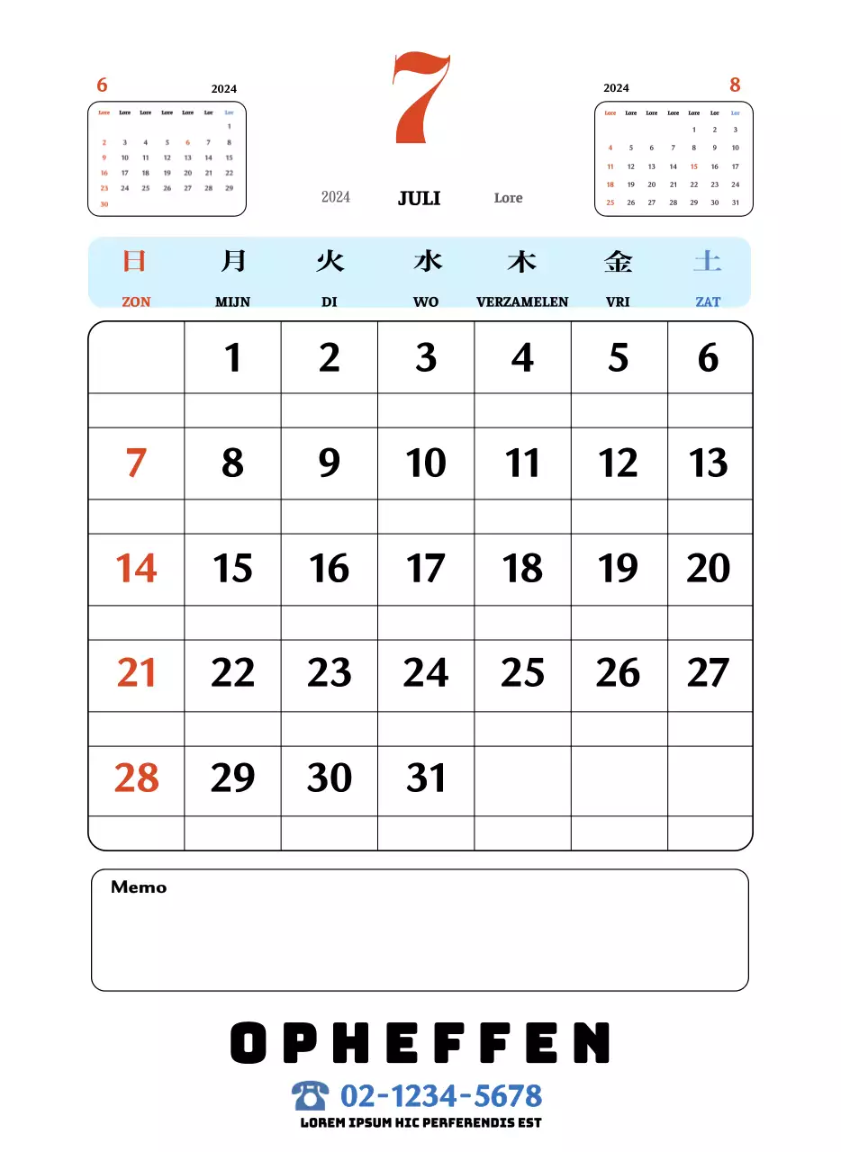Rode en blauwe retro onderzetters memory kalender