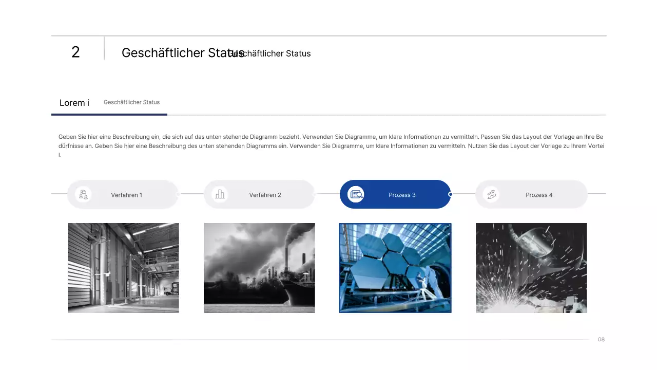Einfache Unternehmensinfografik mit blauen und grünen Farbverläufen