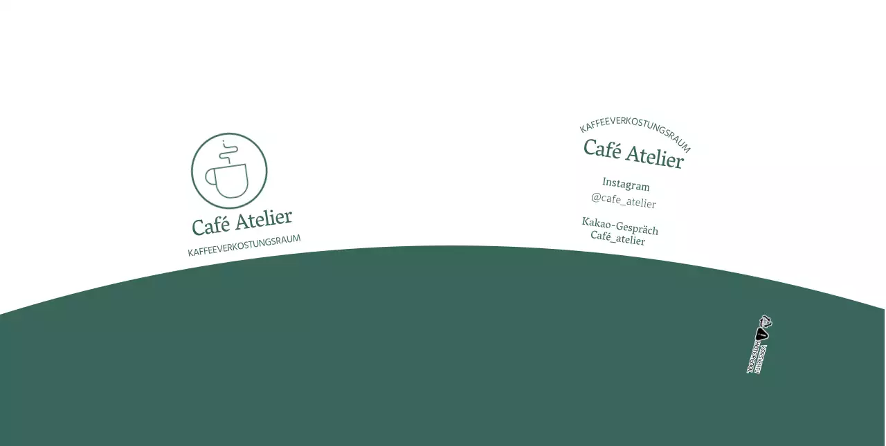 Weiß grün einfache Linie Illustration Cafe