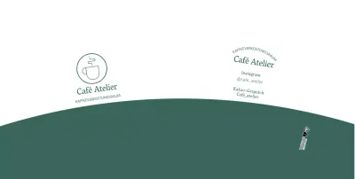 Weiß grün einfache Linie Illustration Cafe