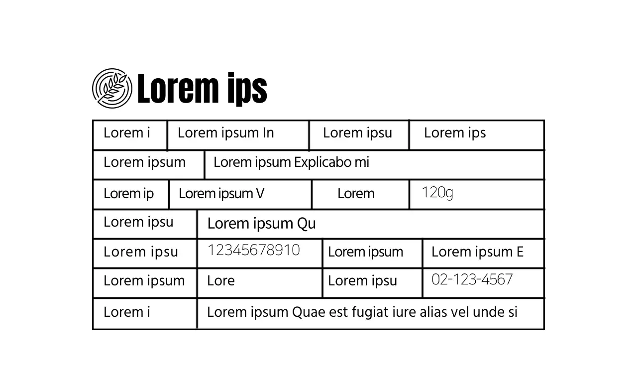 Etiquetas blancas con detalles del producto