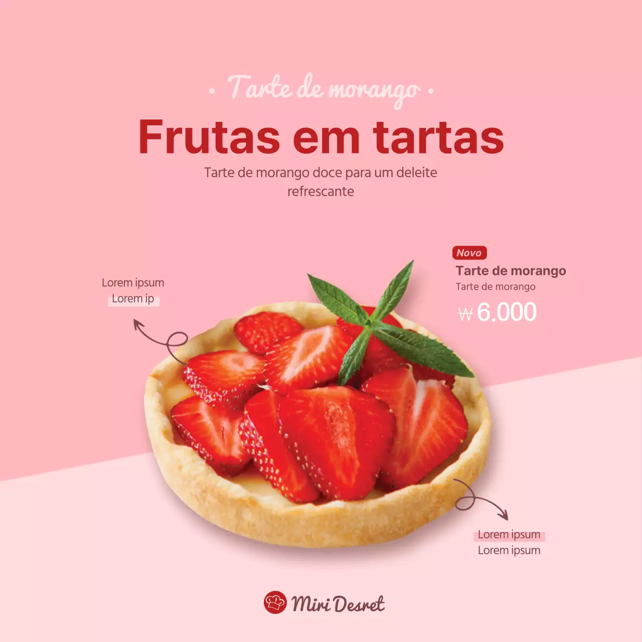 Faixa da tarte de morango rosa