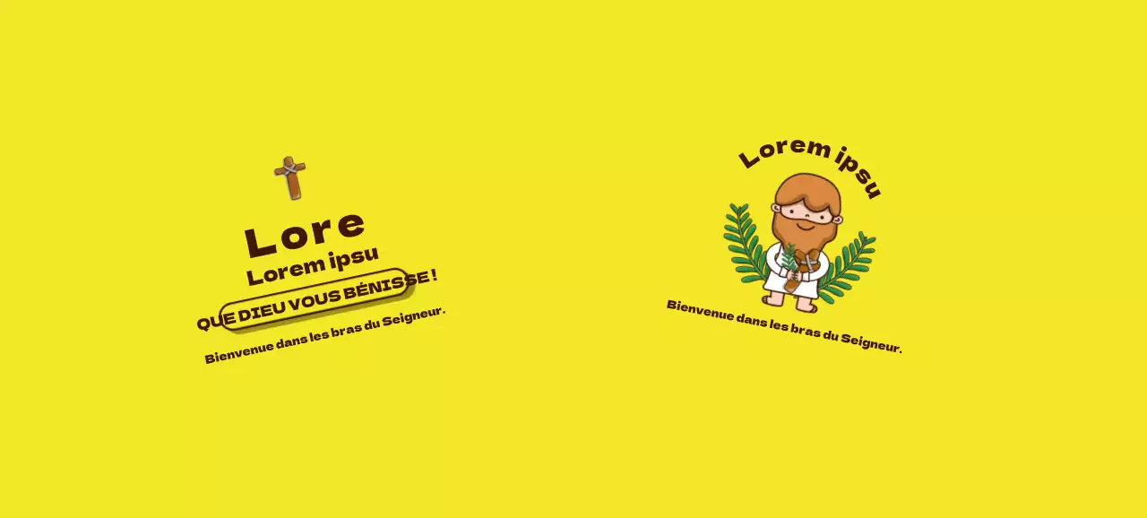 Illustration d'un personnage jaune église