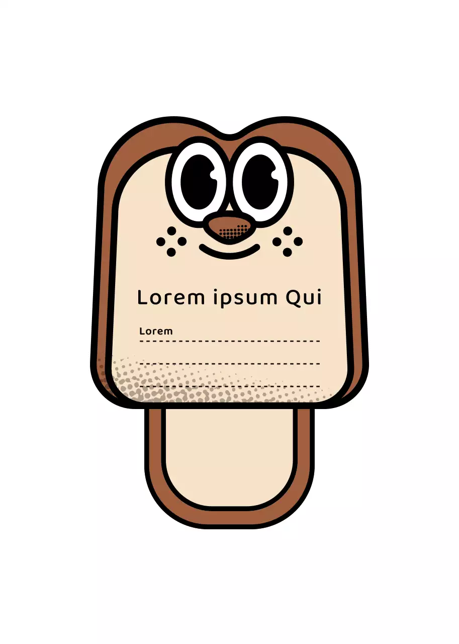 Adesivi per etichette sigillanti per alimenti in marrone e giallo chiaro in stile personaggio del pane, carino e alla moda