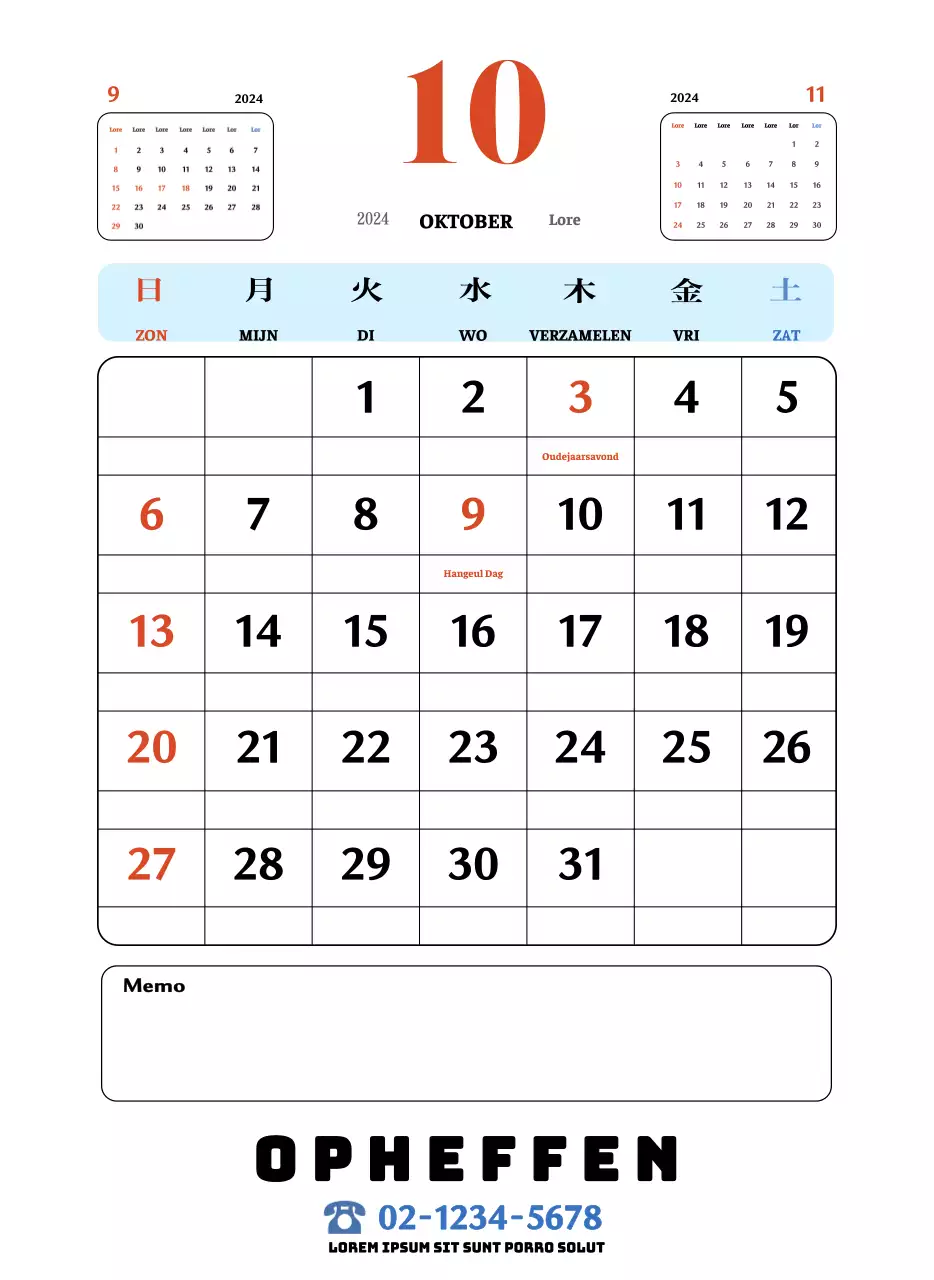 Rode en blauwe retro onderzetters memory kalender