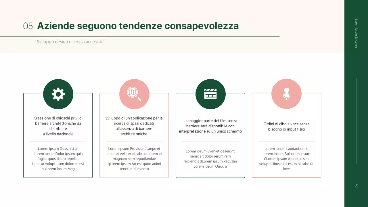 Semplice presentazione degli incarichi senza barriere in beige e verde