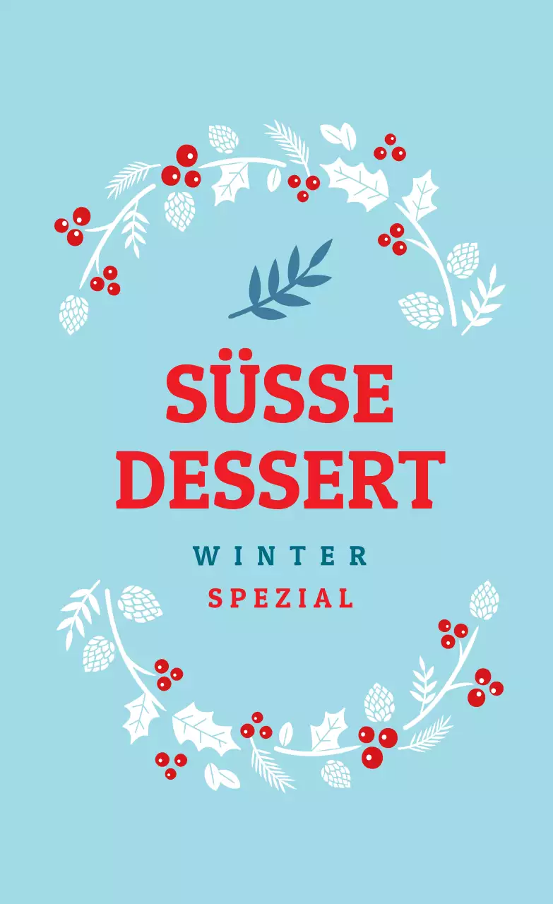 Himmelsrot Illustration Weihnachten Dessert Verpackung Etikett