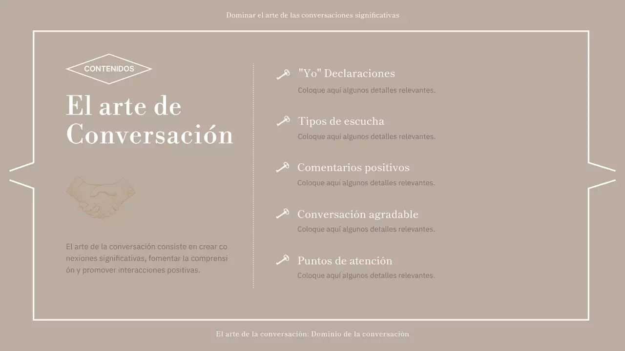 Azul marino y beige Diálogo del día