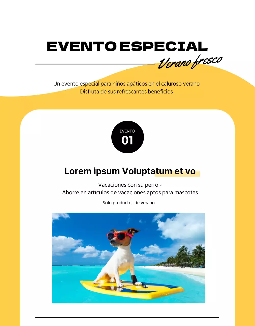 Eventos Petmart amarillos e ilustrados