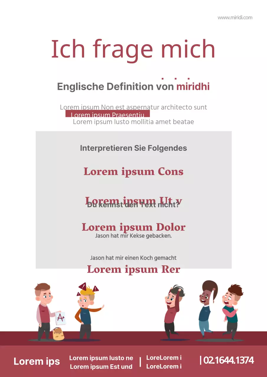 Werben Sie mit roten und grauen Kinderfiguren für Ihre Englisch-Sprachschule