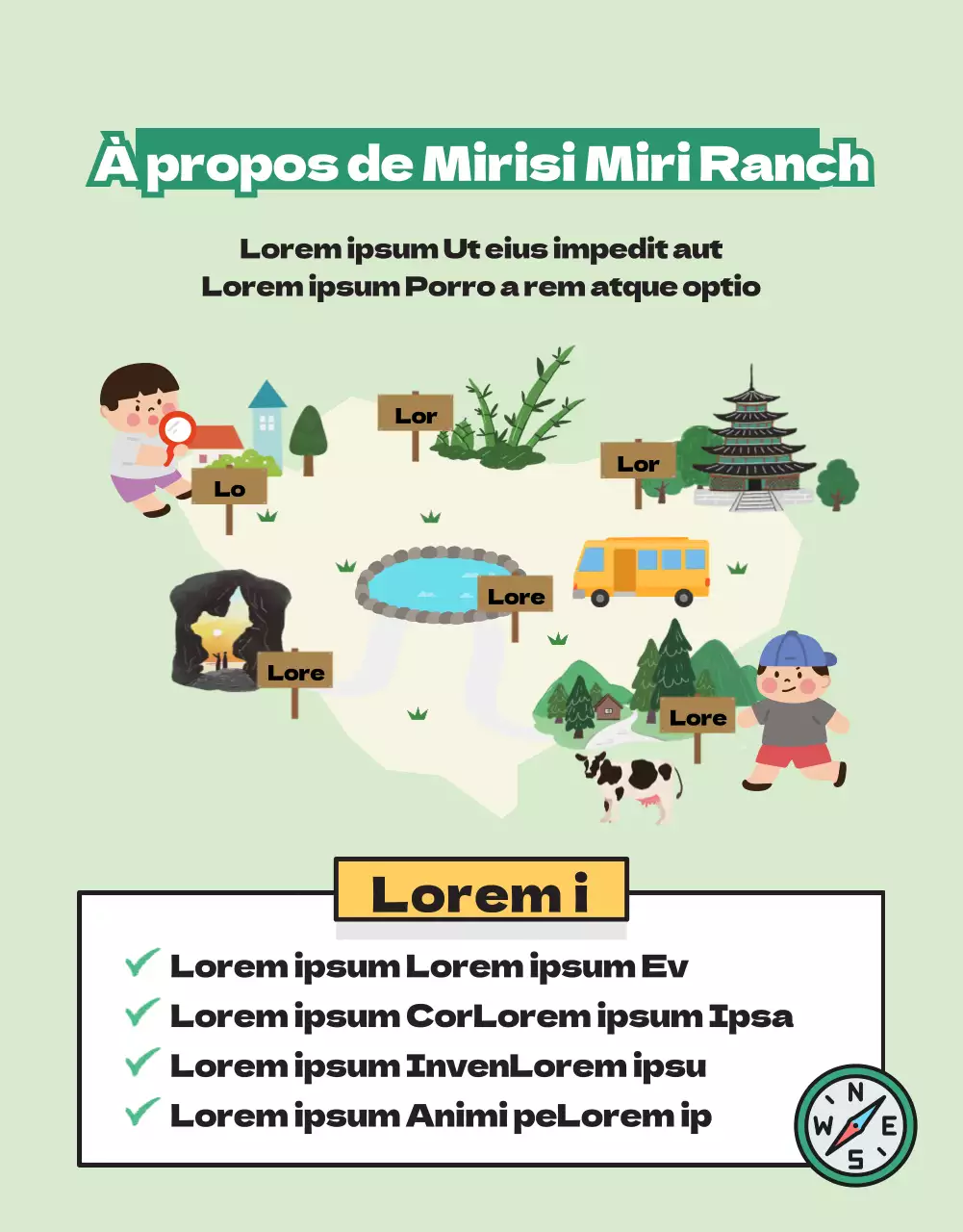 Présentation de l'expérience illustrée du ranch