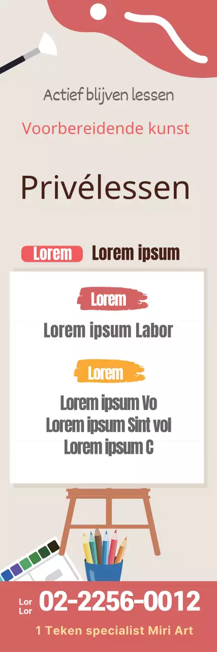 Roze illustratie nette kunstschool promotie