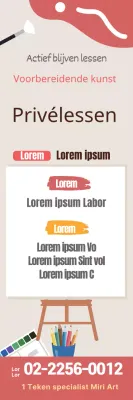 Roze illustratie nette kunstschool promotie