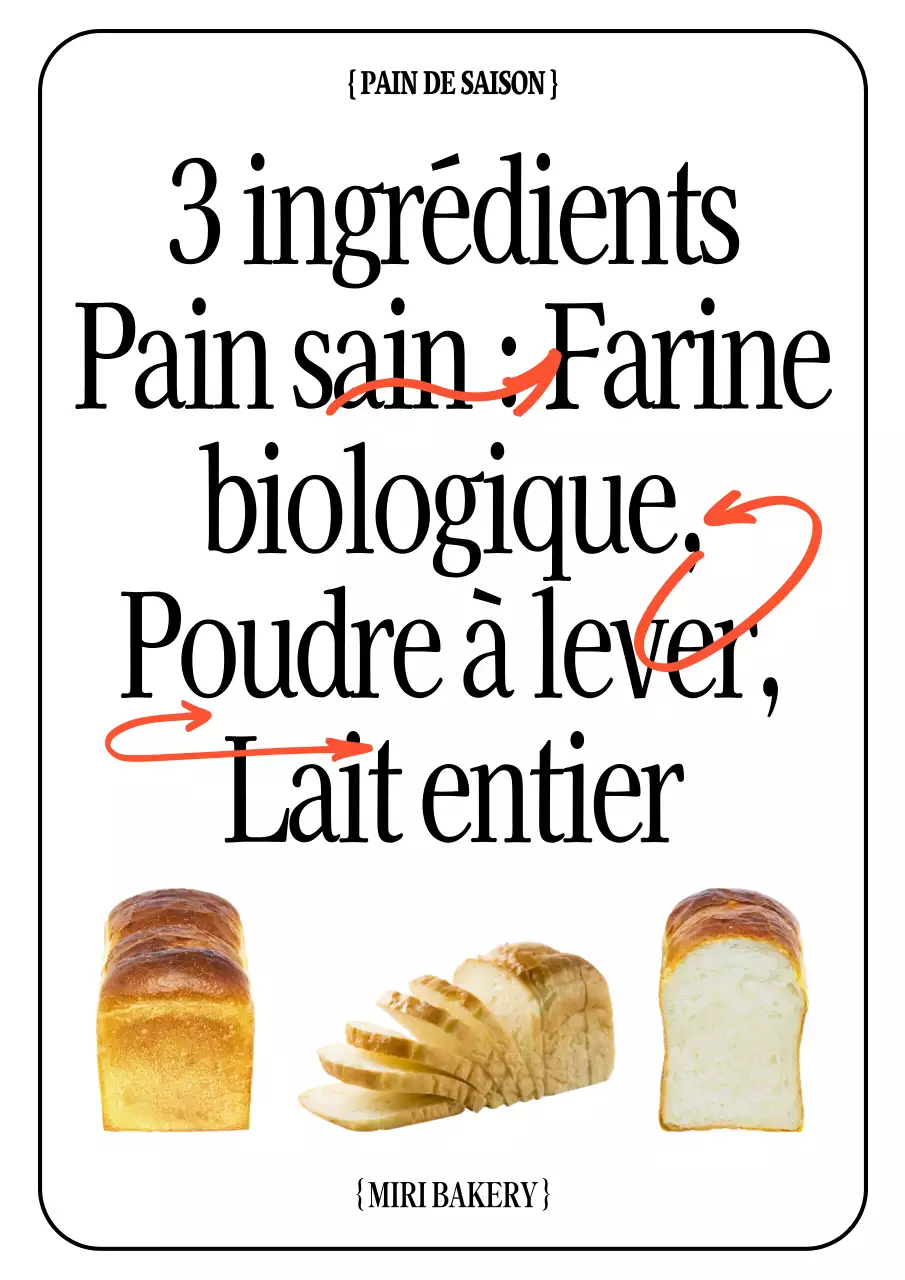 Présentation d'un menu de boulangerie simple en blanc et noir