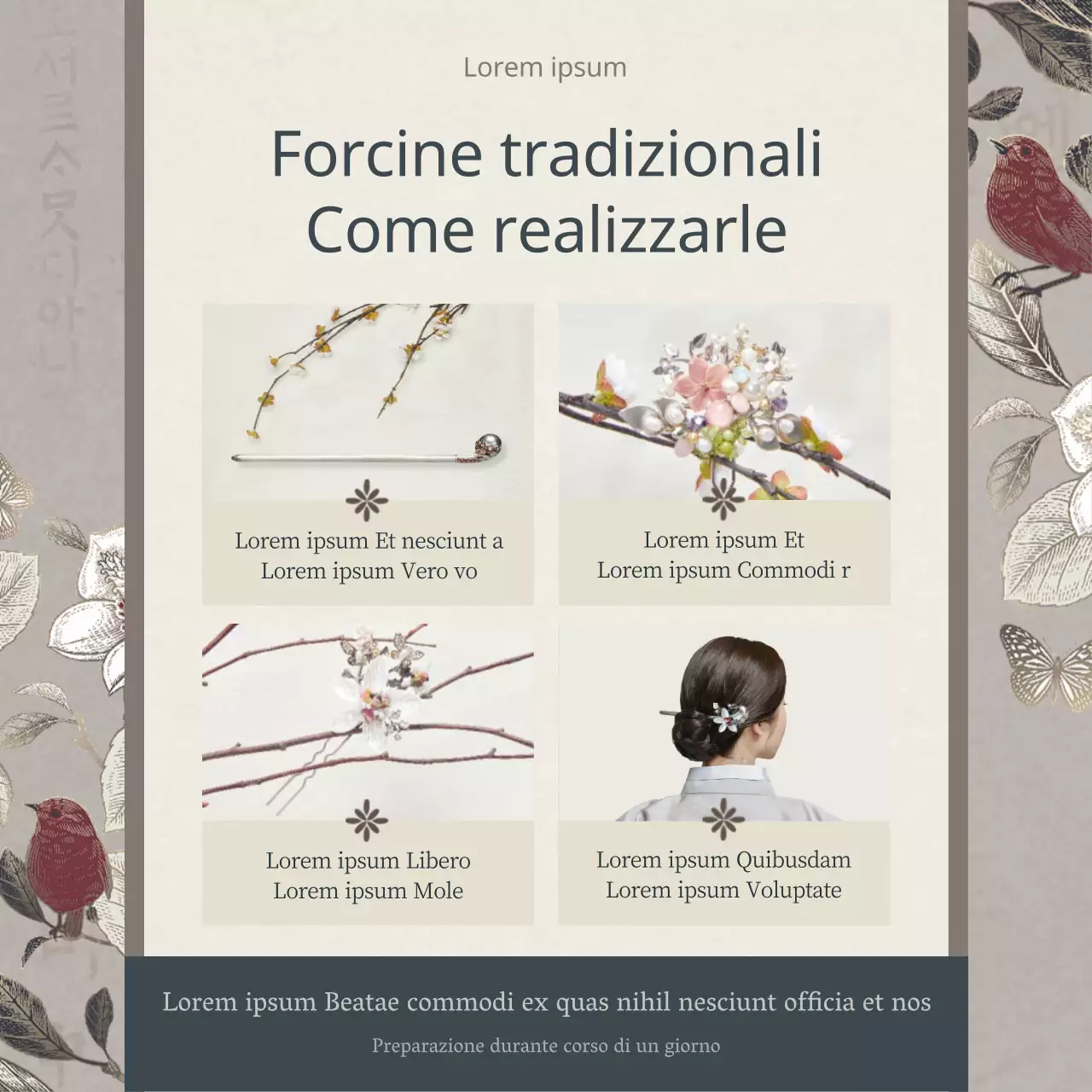 Corso di un giorno per realizzare un copricapo tradizionale del Capodanno cinese in marrone e blu navy