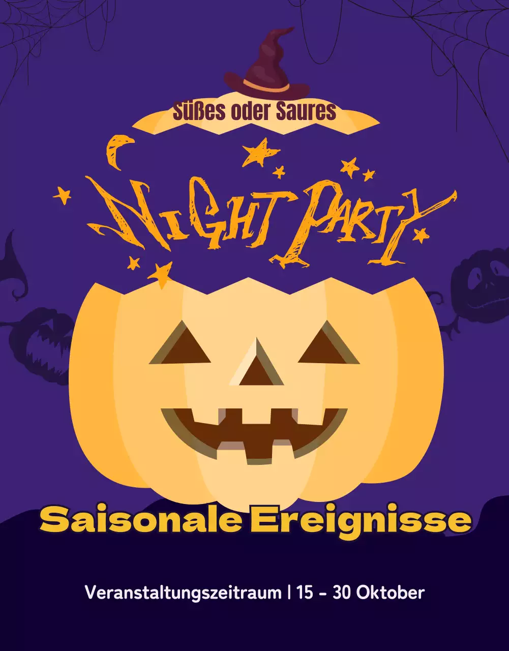 Lila Halloween-Thema Coupon Angebot Rabatt Veranstaltung