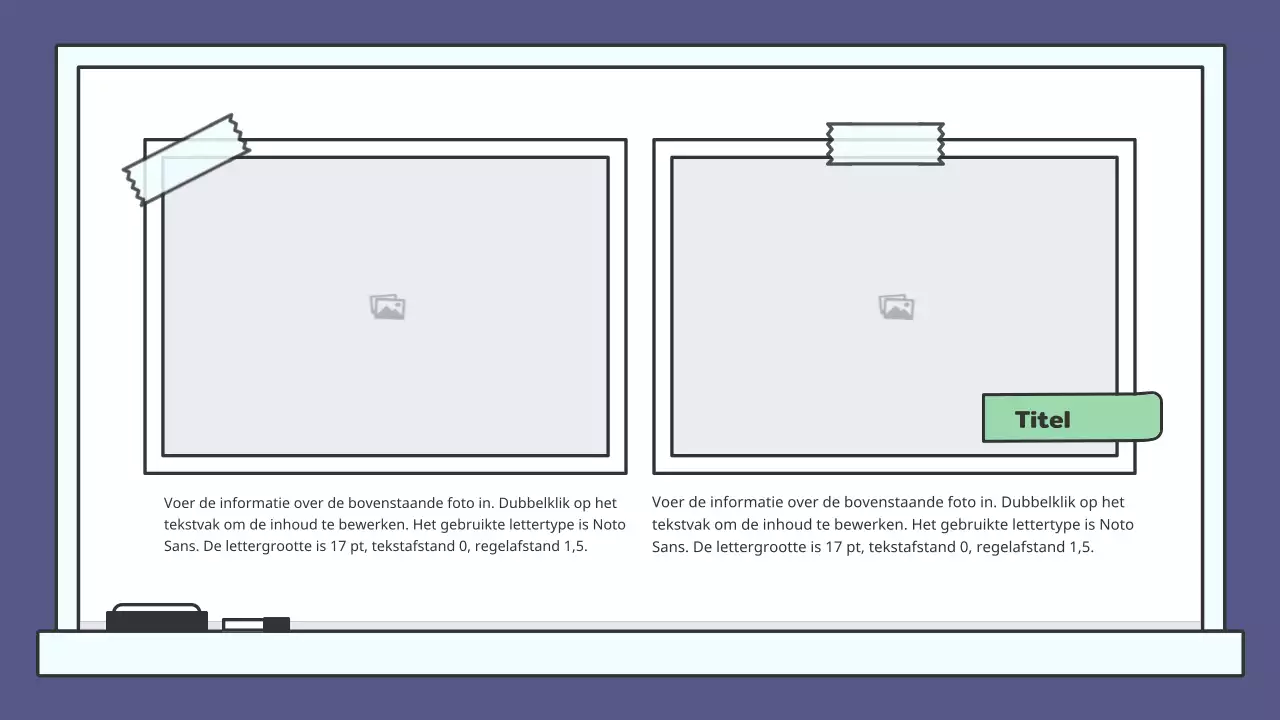Kleurrijk educatief krijtbord presentatieset