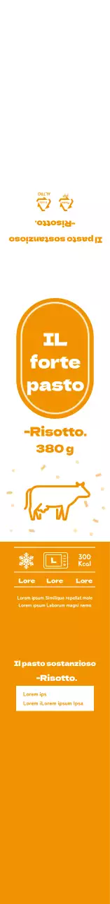 Scatola Bento Pilaf con icone semplici arancioni