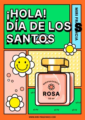 Perfume de Rosas Naranja Lima Verde Colorido San Valentín